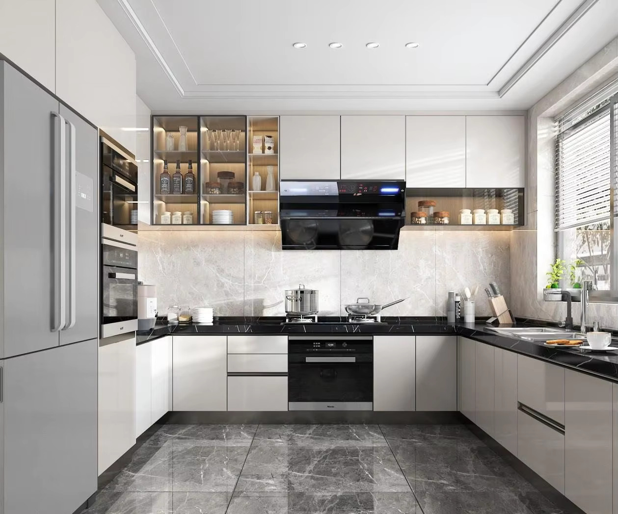 U-shaped kitchen example