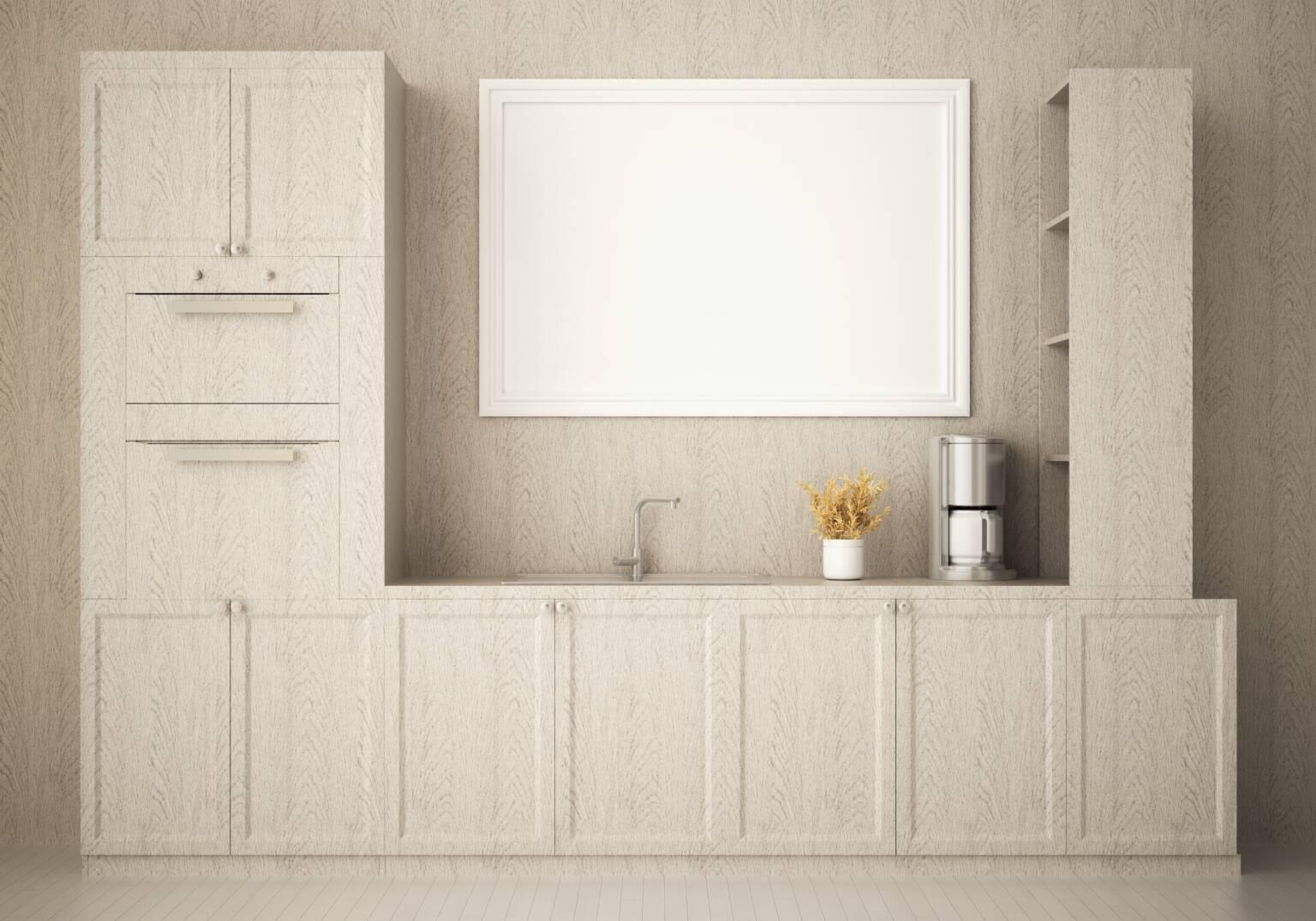 Modern kitchen interior design with clean door style and flat panel cabinets
