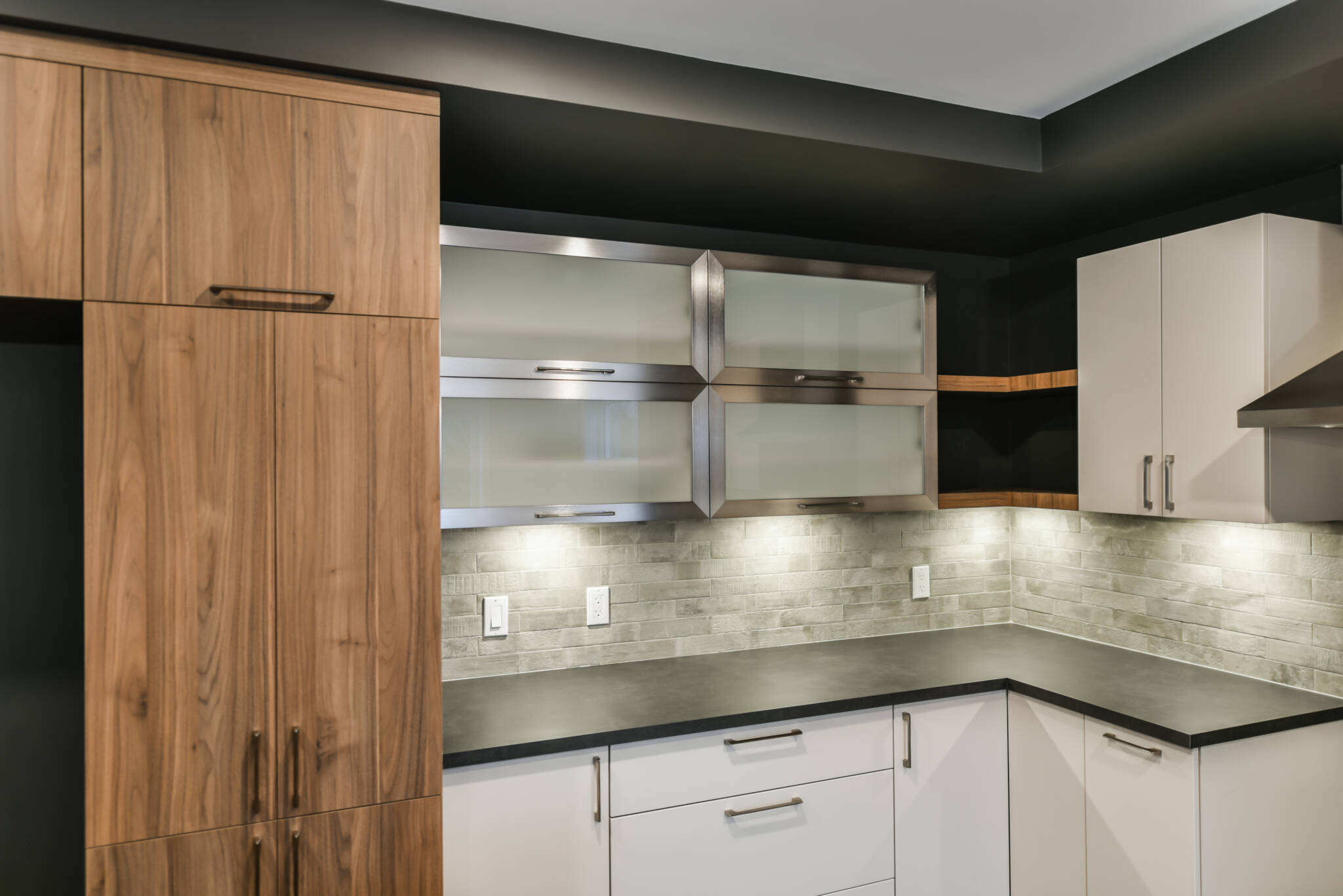 Contemporary kitchen cabinet ensemble with different styles Malaysia