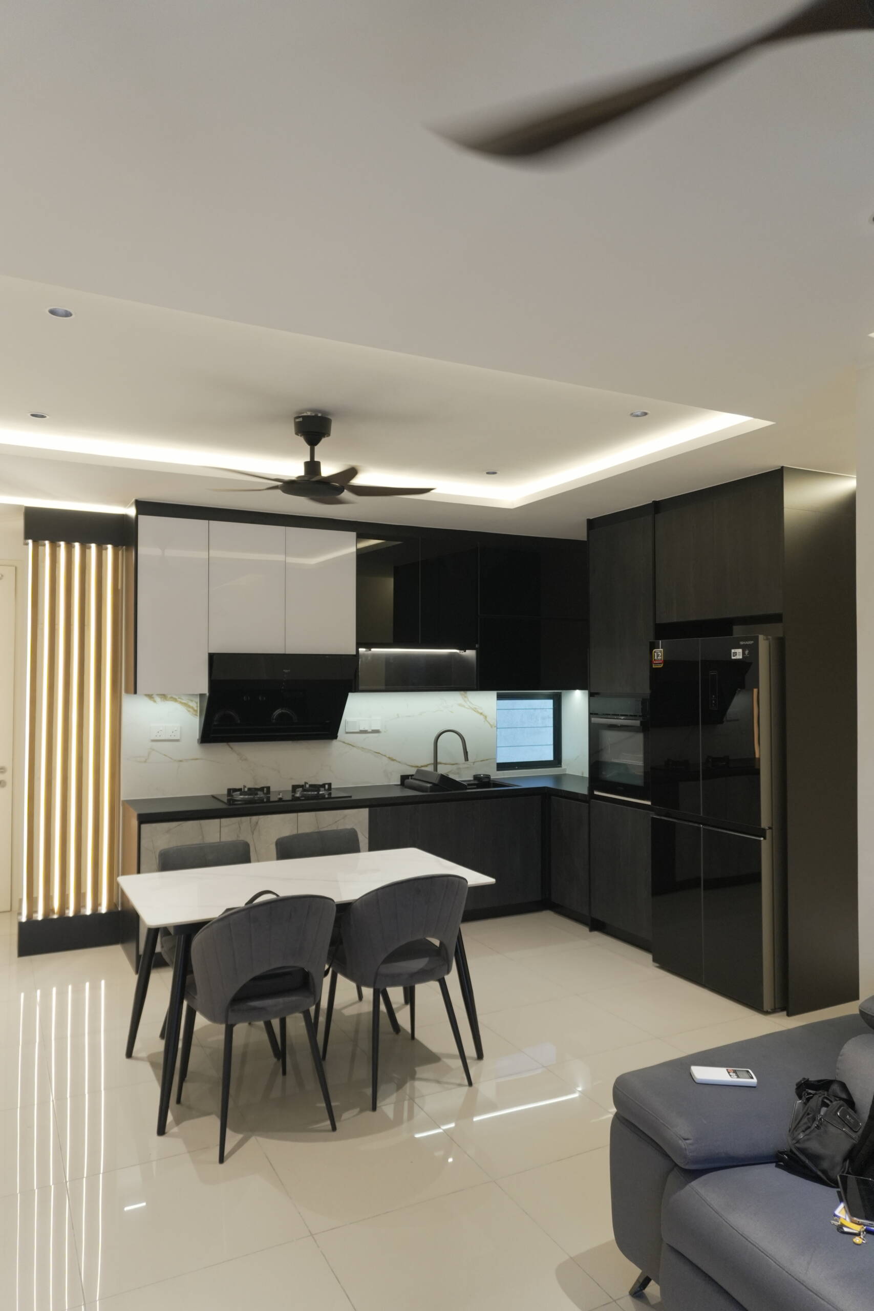 L-shape kitchen layout for Malaysian condo