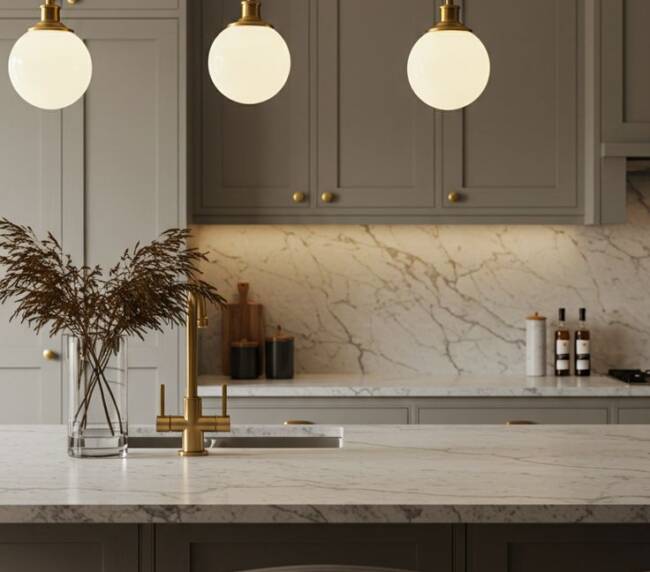 Parisan style kitchen cabinets