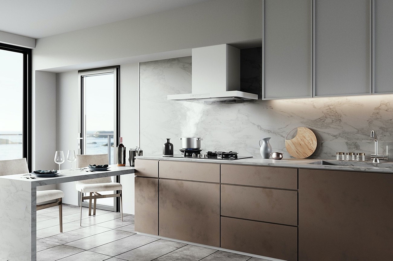 Kitchen cooker hood installed in Malaysian wet kitchen for proper ventilation