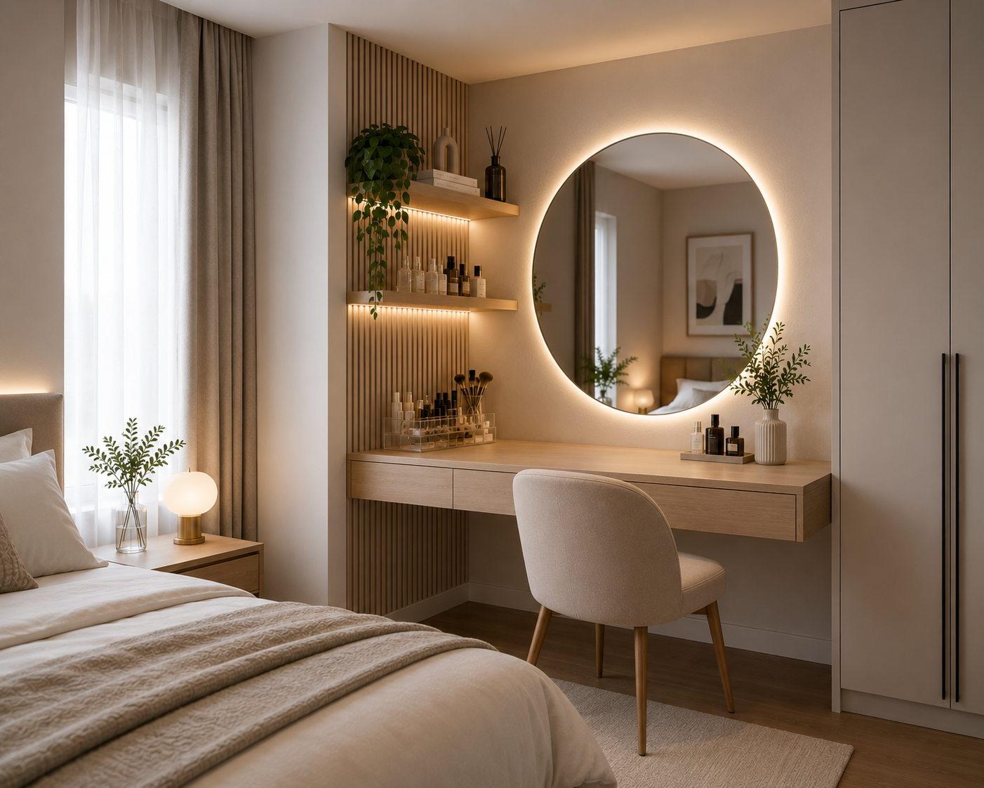 Corner vanity dressing table dead bedroom space Malaysia