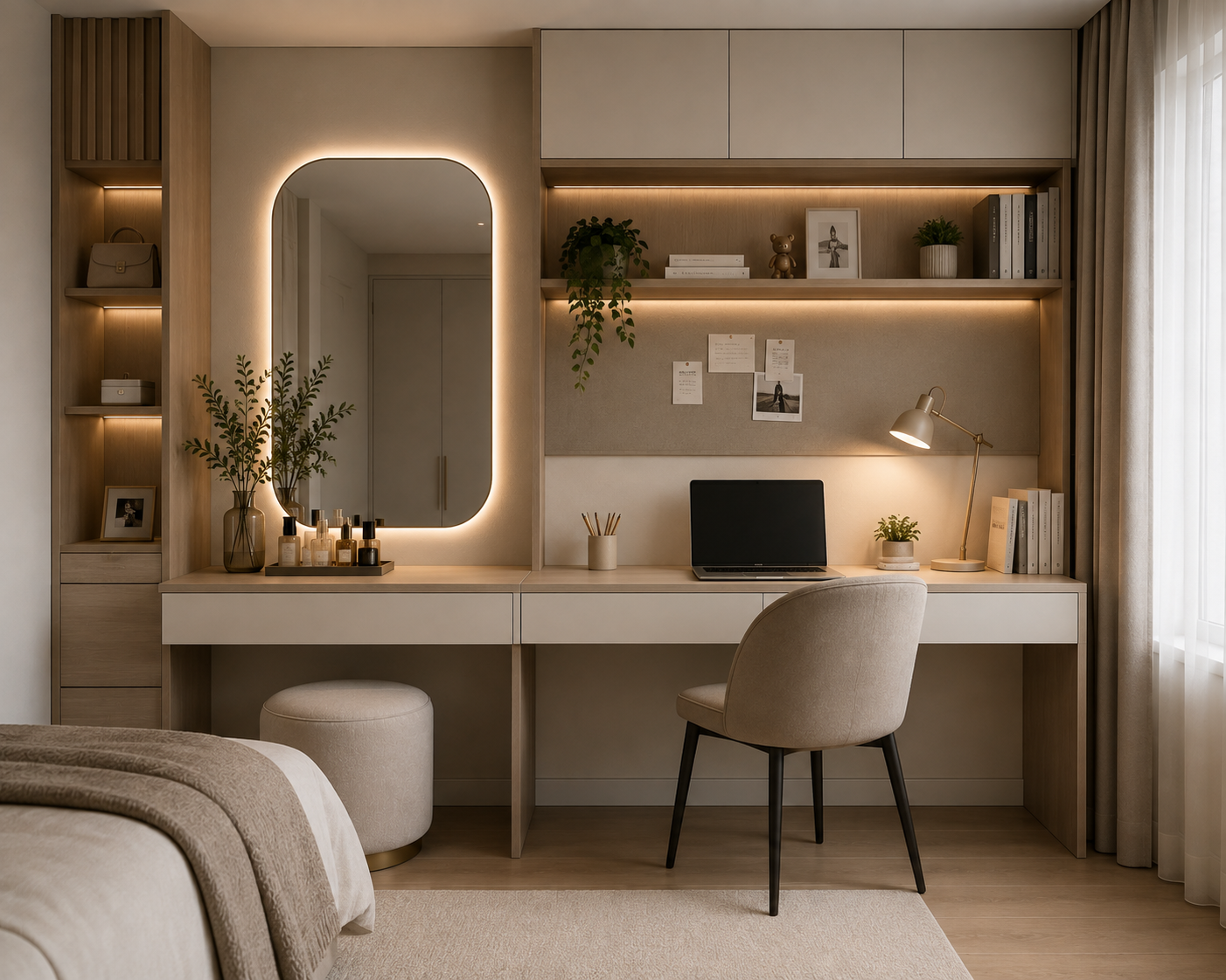 Dressing table and study desk combined dual purpose bedroom Malaysia