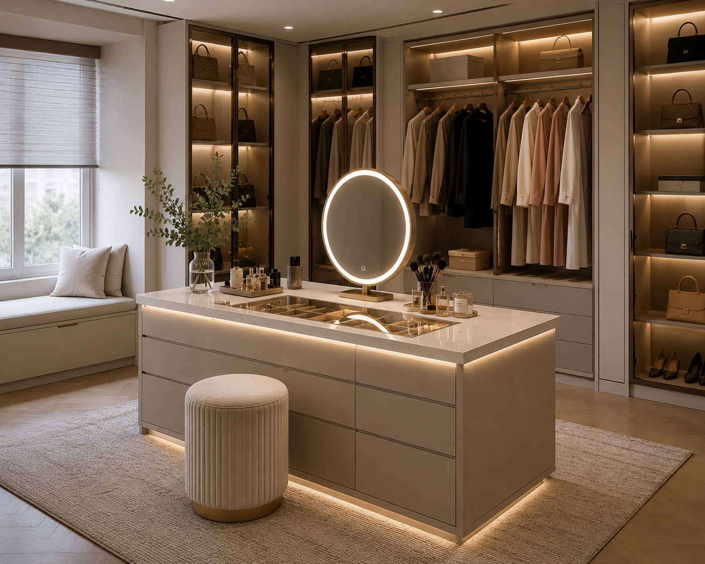 Walk-in wardrobe vanity island luxury bedroom Malaysia