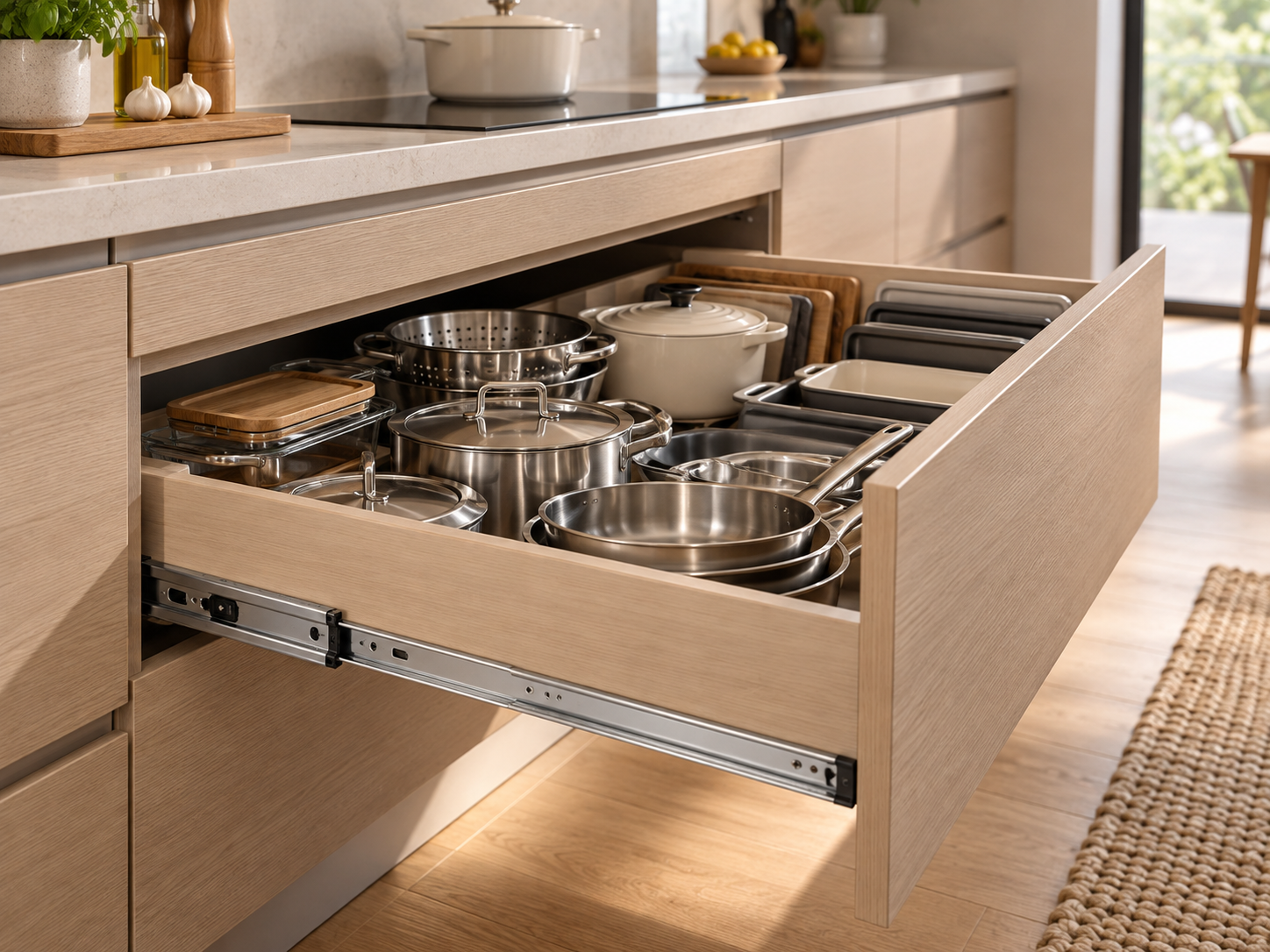 Soft close drawer runner BLUMOTION mechanism closing smoothly Malaysia