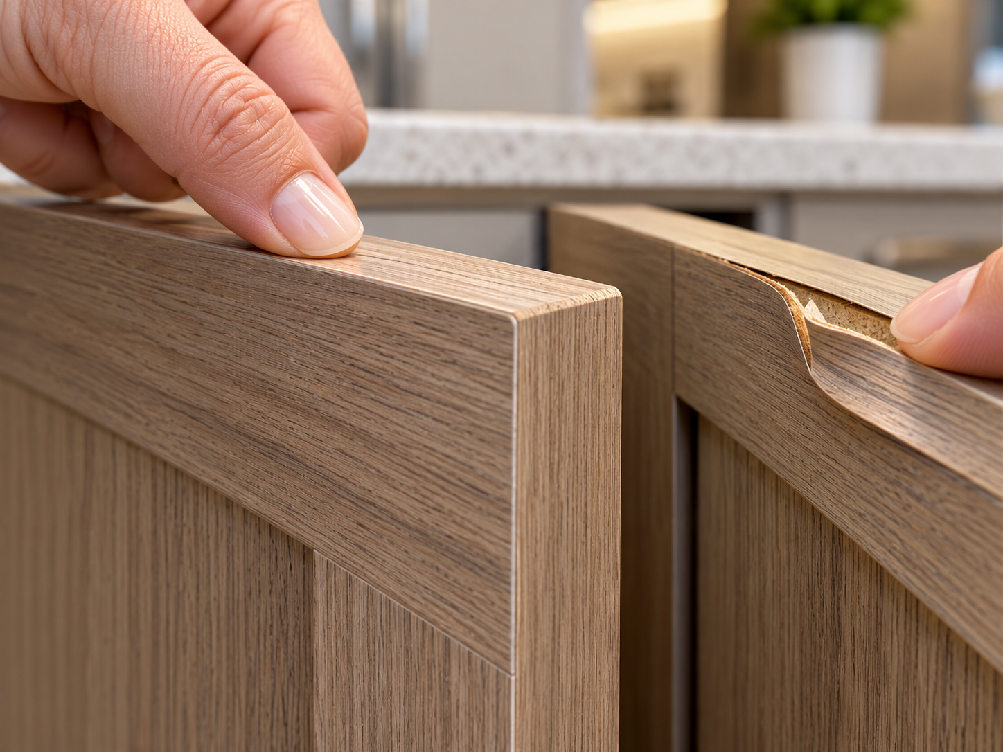 Kitchen cabinet edge banding quality check Malaysia