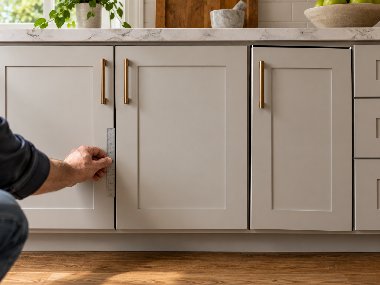 Kitchen cabinet door and drawer alignment gap check Malaysia