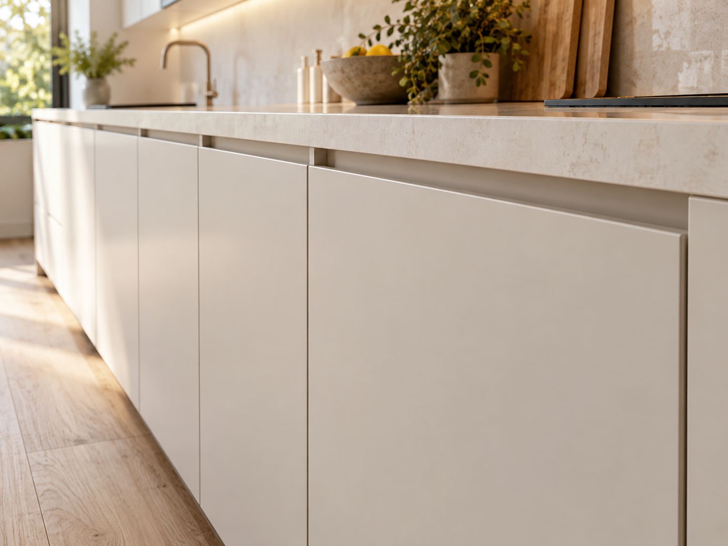 Handleless kitchen cabinet design terrace house Malaysia