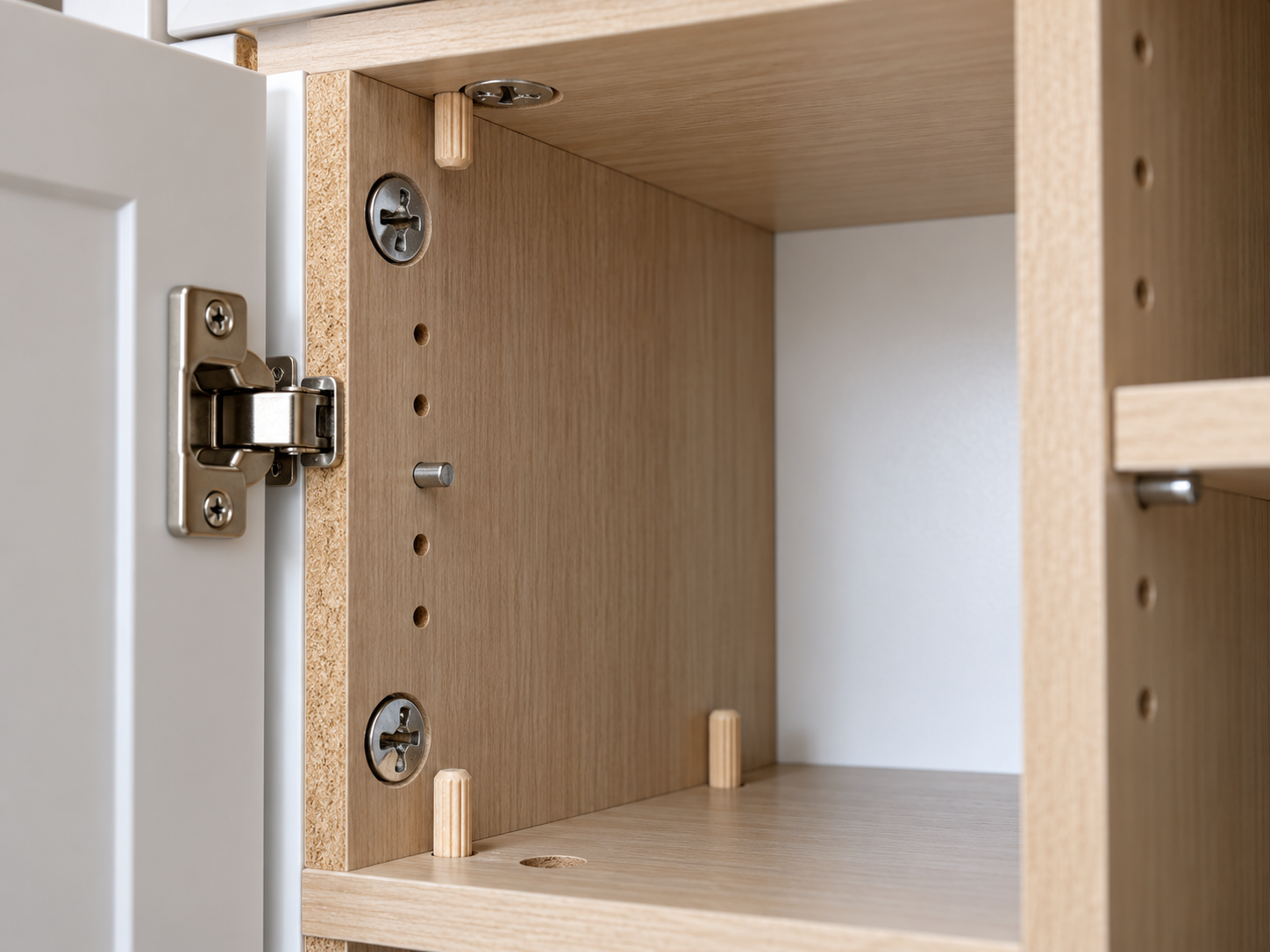 Kitchen cabinet joinery cam lock dowel construction quality Malaysia