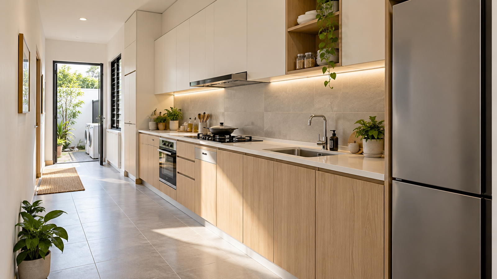 Single Wall Kitchen Layout – Terrace House, Malaysia