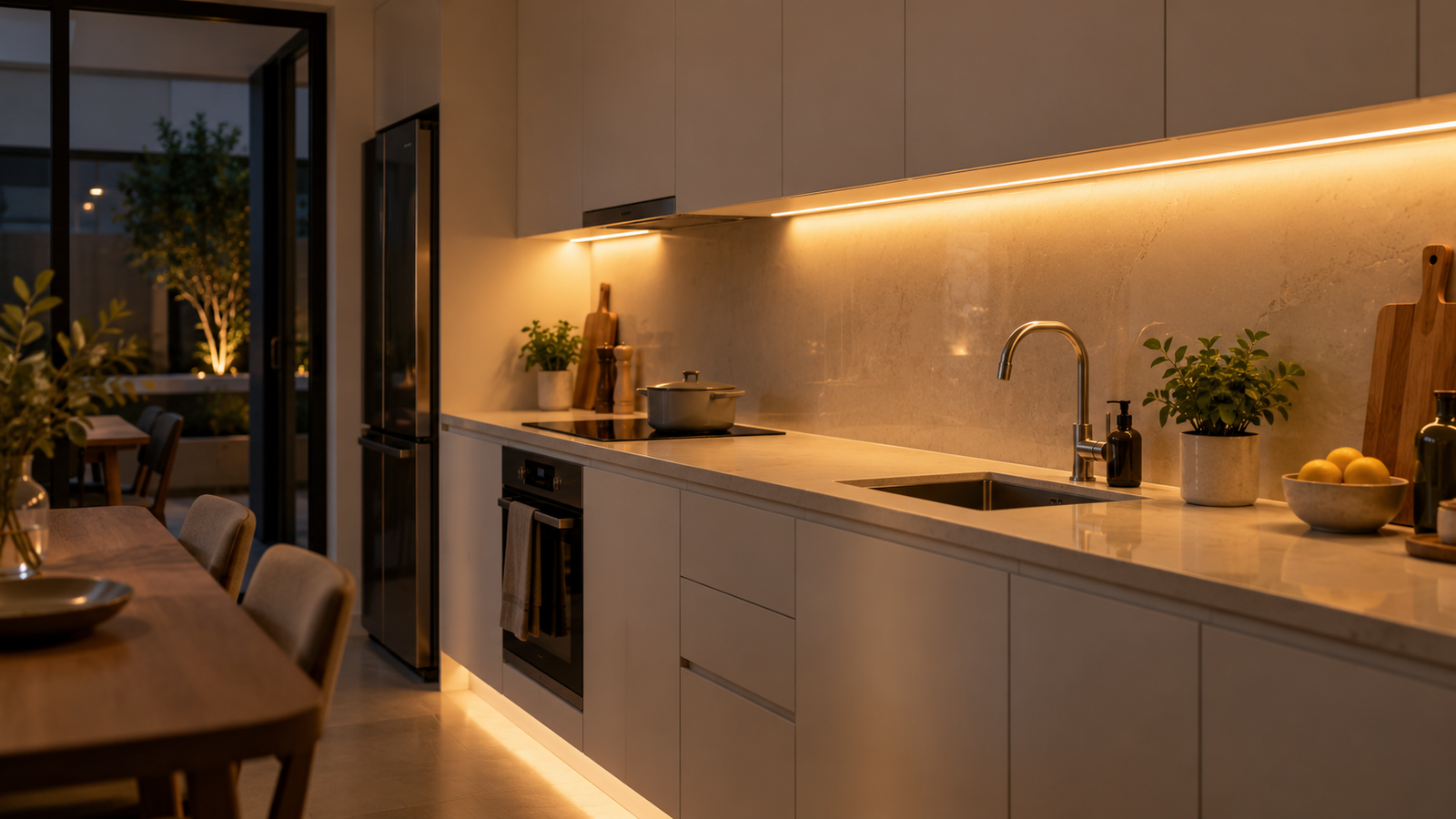 Under cabinet LED lighting kitchen terrace house Malaysia