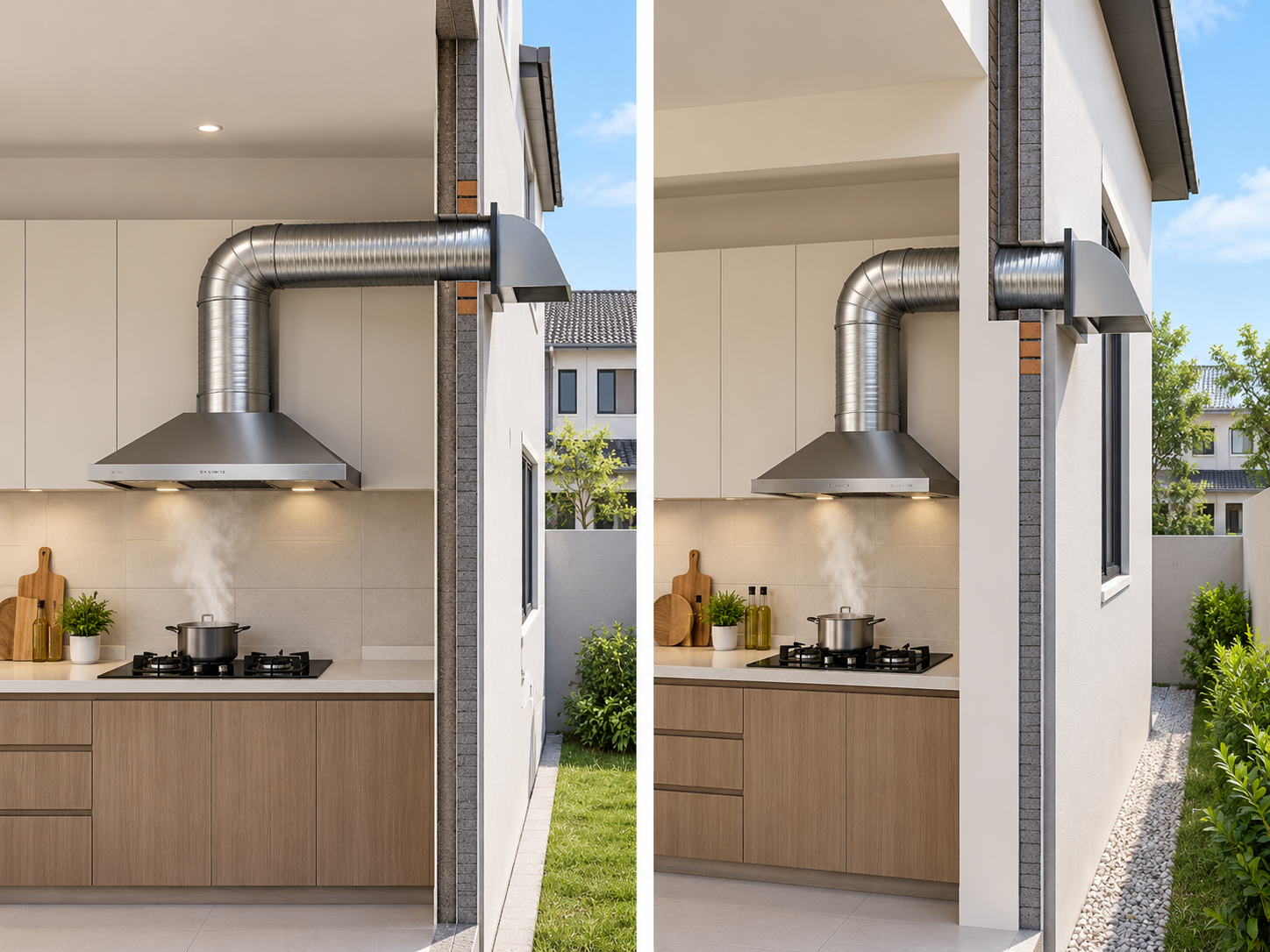 Ventilation planning for terrace house kitchen Malaysia ducted hood